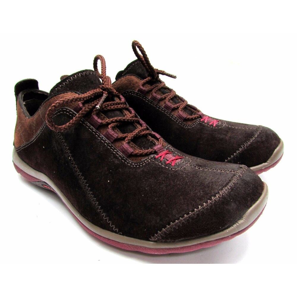Merrell women's size 6 leather sneakers running shoes brown suede coffee bean